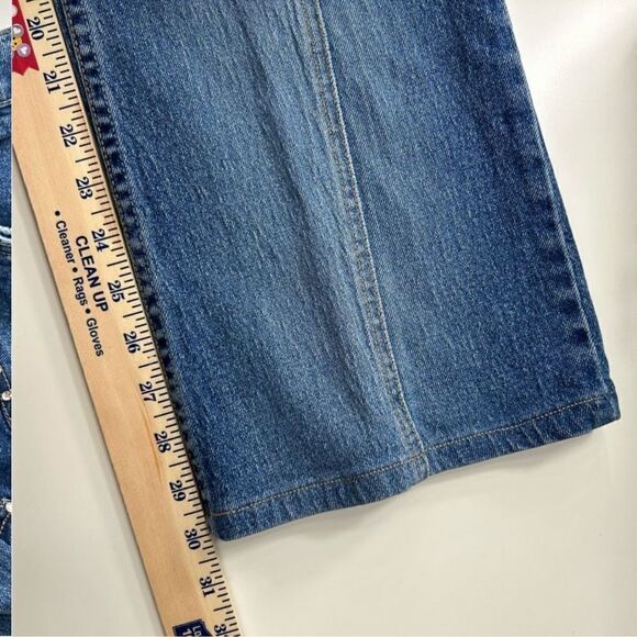 Lawman Vintage 90s Western Slim Fit Boot Cut Star Rhinestone Medium Wash Jeans 9 - Picture 12 of 13